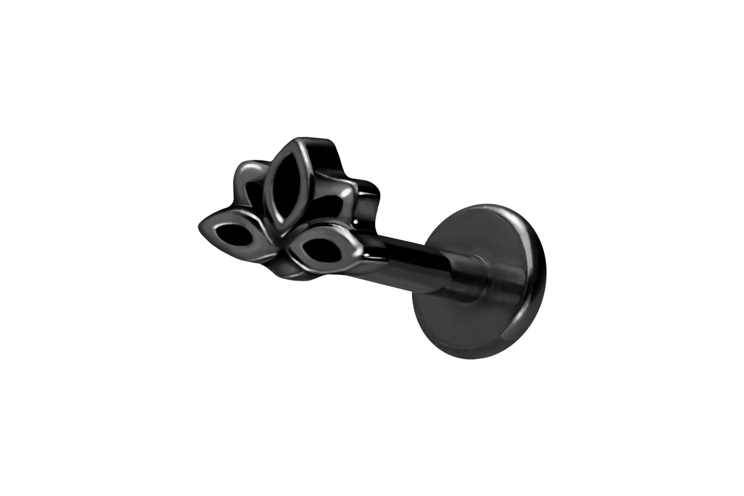 Titan Labret Piercing mit Innengewinde LOTUSBLÜTE